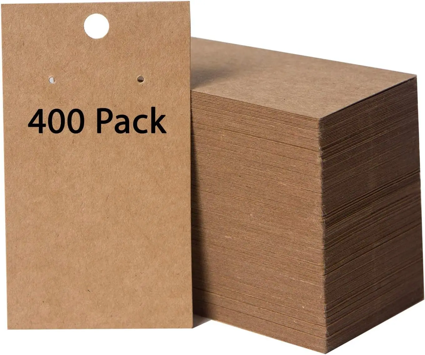 

400 Pack Kraft Earring Display Cards, 2x3.5 Inches, Brown, Bulk Jewelry Packaging