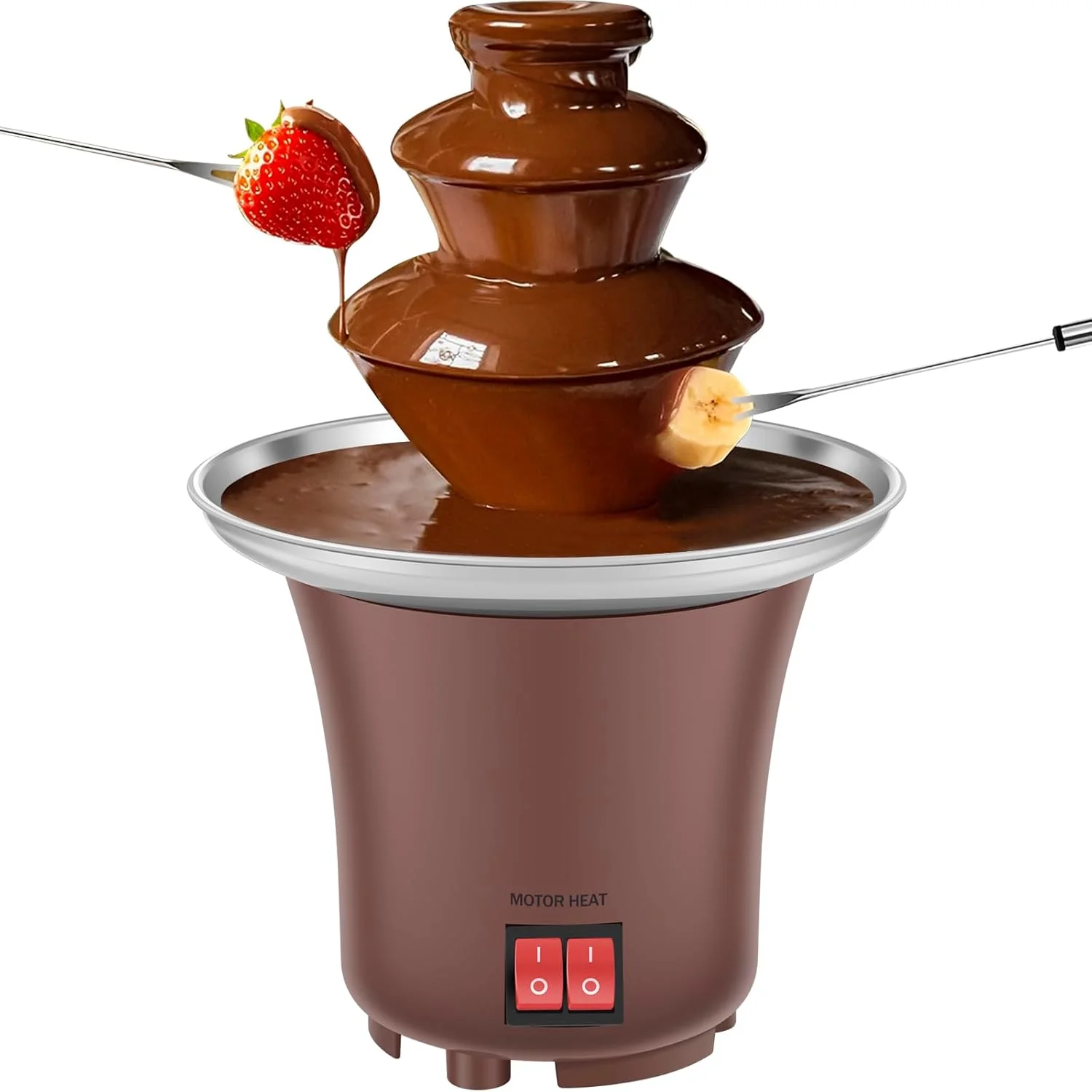 

Chocolate Fountain Machine Layer Cheese Fountain Machine Hold 10oz Chocolate Fondue Fountain Stainless Steel Cheese Fountain Me