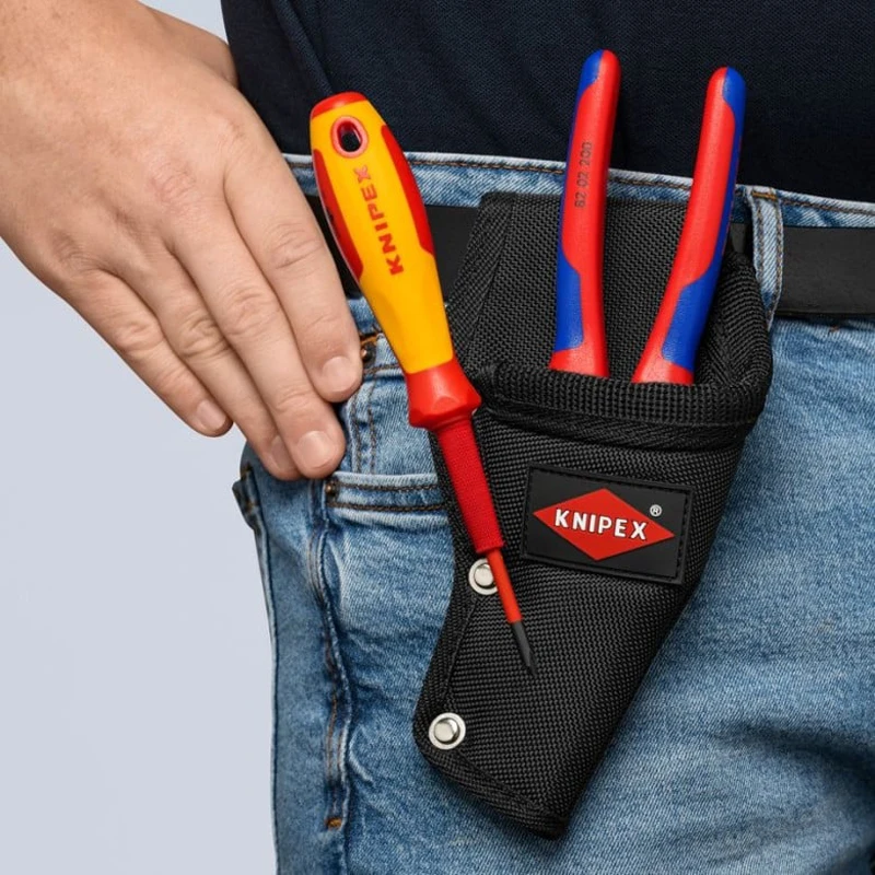 KNIPEX 00 19 75 LE Multi-purpose Belt Pouch Black Lightweight Polyester Belt Pouch Tool with Pen Compartment