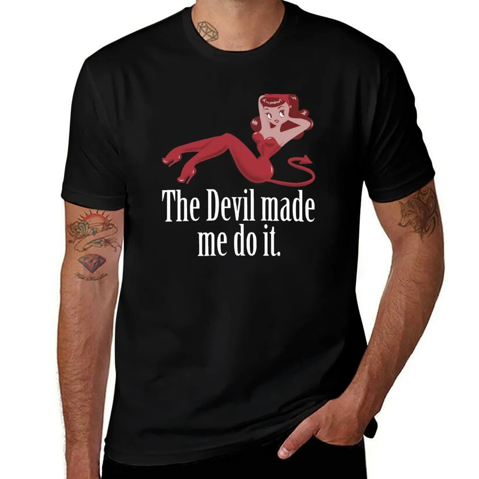 The Devil Made me Do It T-Shirt Christmas Theme Tee Top