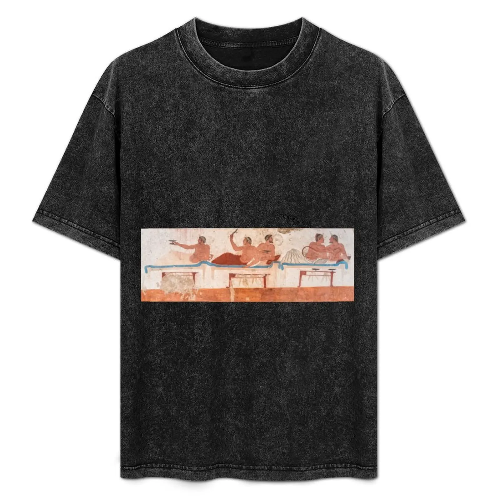 Ancient Roman Wall Painting from Paestum Italy T-Shirt Big and Tall Solid Color T-Shirt