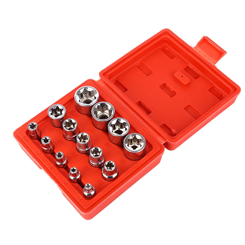 2023 New 14/34Pcs Torx Star Sockets & Bit Set Male / Female E-Security Bits Drive Handheld Tool Torque Star Socket