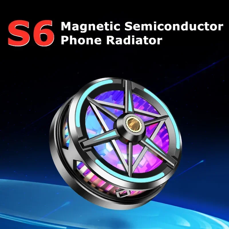 S6 Mobile Phone Radiator Magnetic Semiconductor Frozen Refrigeration Game Cooler for IOS Android Gaming Accessories Cooling Fan