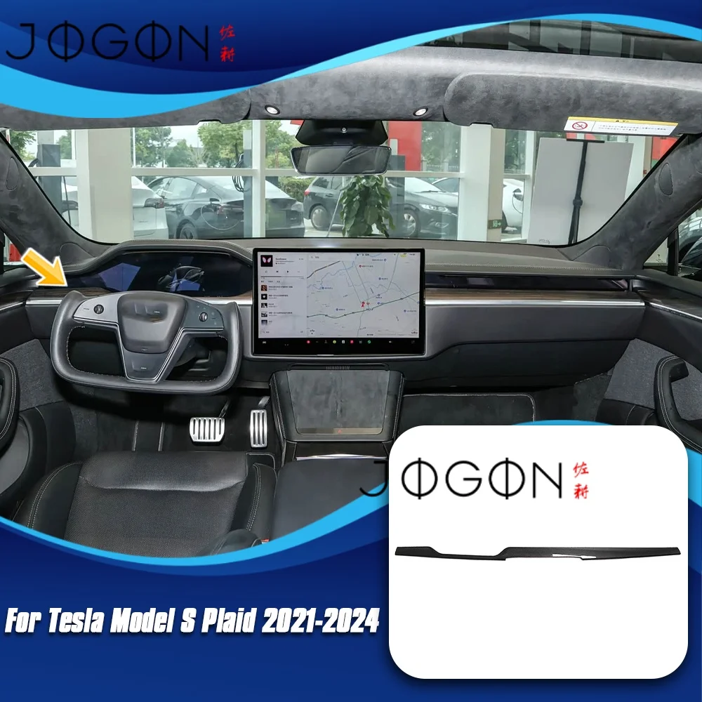 

Для Tesla Model S X 2021-2023 LHD: накладка на центральную консоль и панель приборов из углеродного волокна, аксессуары для интерьера автомобиля