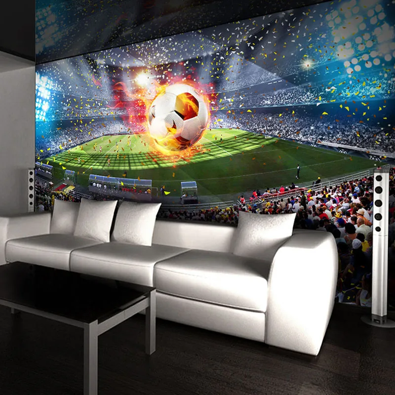 

Custom Photo Wallpaper 3D Stereoscopic Football Field Soccer Large Murals Wallpaper Wall Painting Bedroom Living Room Home Decor