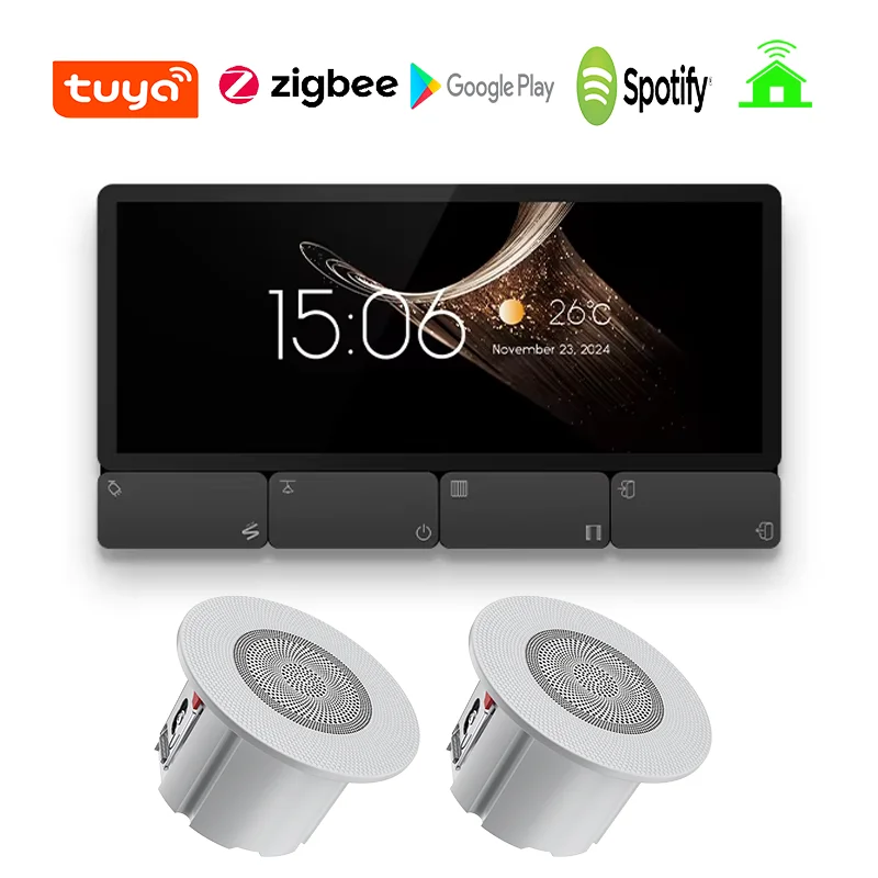 

2025 New type Tuya Smart Control Panel Zigbee Gateway Multi-function With Relay Background Music Audio player Wall amplifier