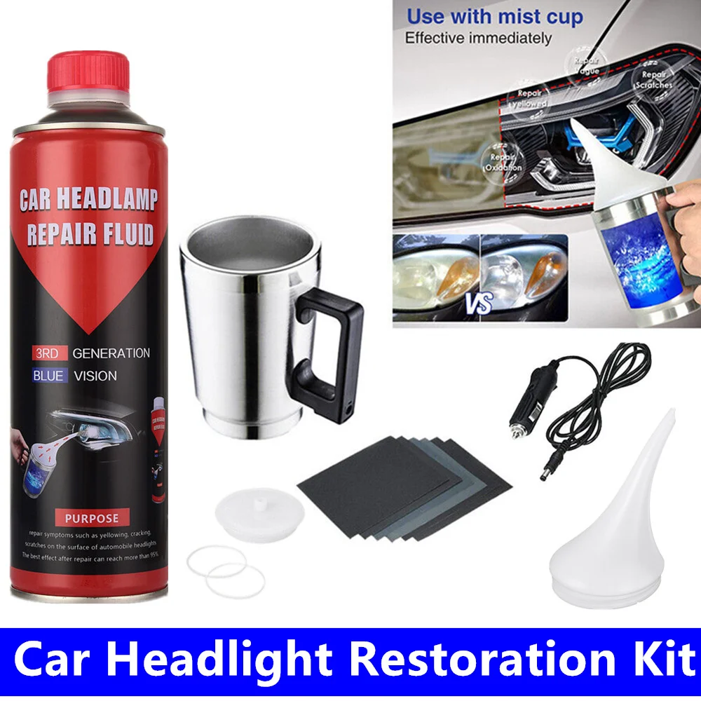 Kit Di Ripristino Fari Per Auto, Pulitore Per Fari, Lucidatore, Rimozione Graffi, Protezione Uv, Set Di Riparazione Fari Fai Da Te, Spedizione Gratuita-image