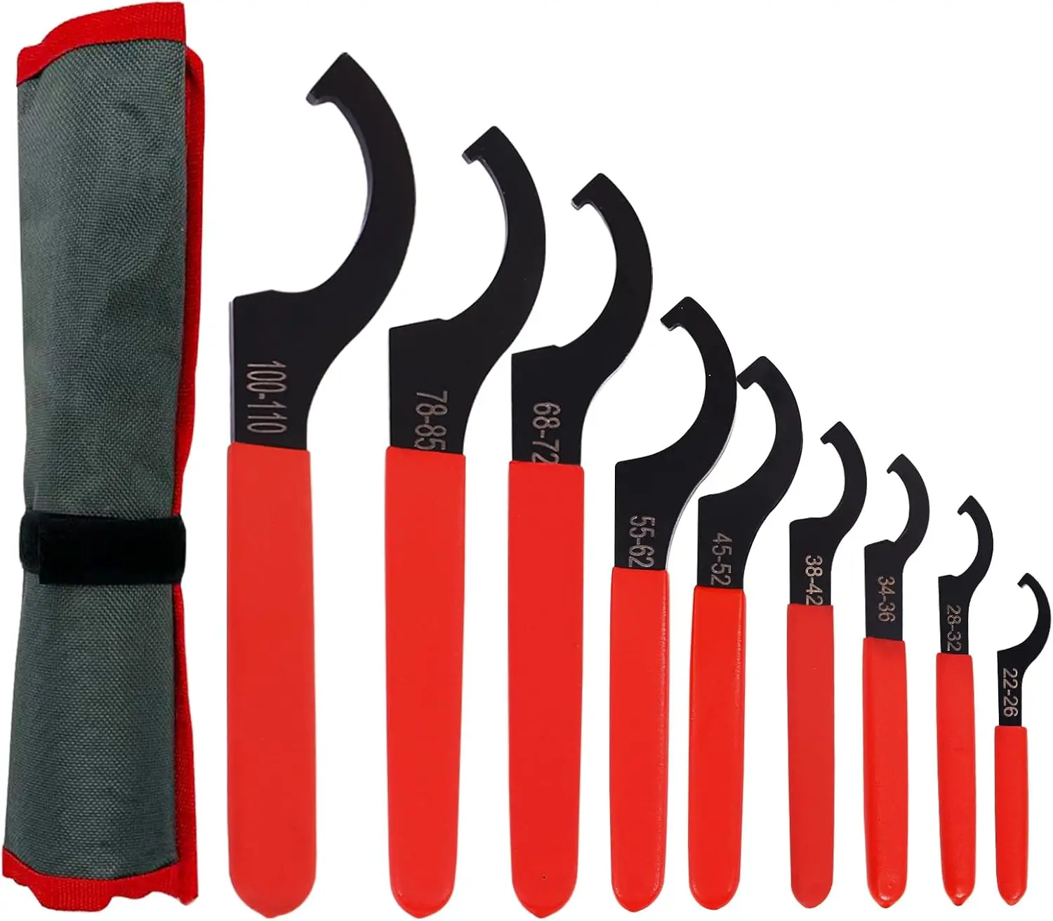 

Coilover Spanner Wrench Set, 9 Pcs C-Shape Shock Spanner Hook Wrench Tools, for Suspension System and Shock Adjustment