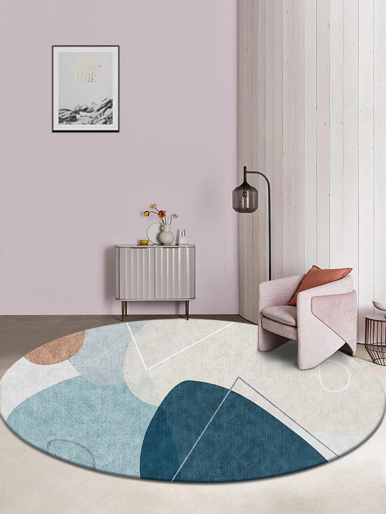 Nordic Ins Fluffy Rug Round Carpet Light Luxury Living Room Bedroom Full Computer Chair Dresser Floor Mat Area Rug Carpets