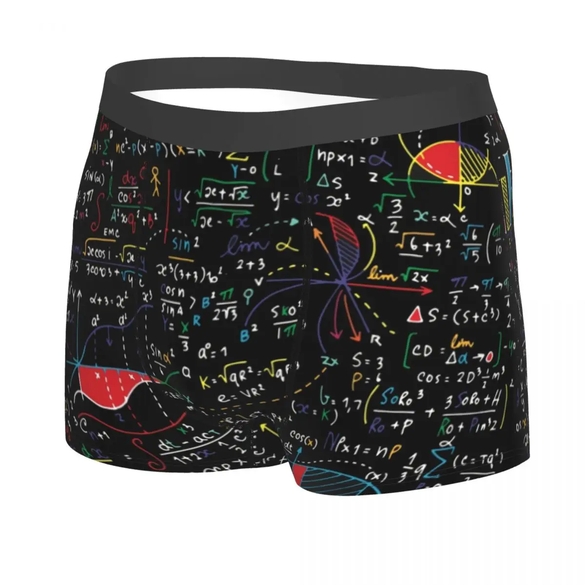 Custom Amazing World Of Mathematics Boxers Shorts Men's Science Physical Briefs Underwear Fashion Underpants