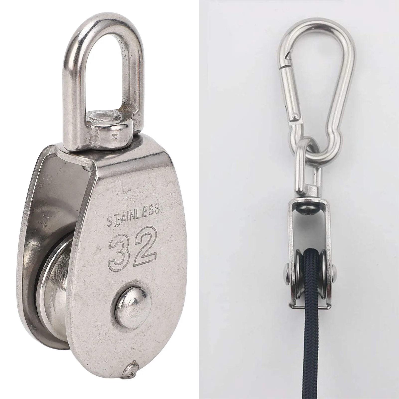 

Морской блок-ролик из нержавеющей стали для подъема и тяги, одинарный, для подвешивания тросов, для парусных лодок, яхт, судов