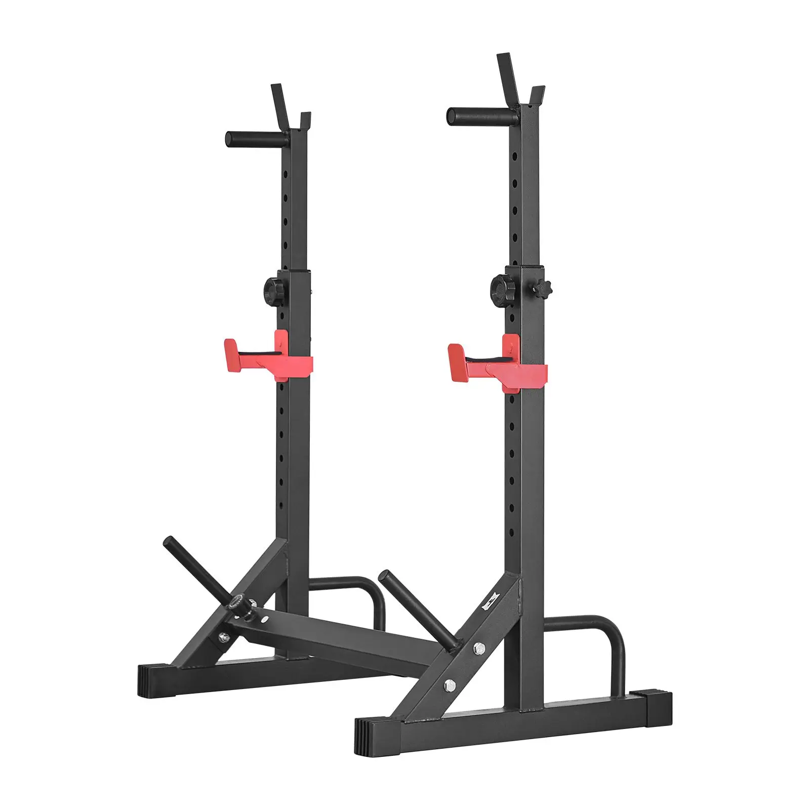 Power Cage Squat Rack, Home Gym Power Rack with Adjustable Height & Width, 550LBS Strength Training Workout Equipment with Barbe