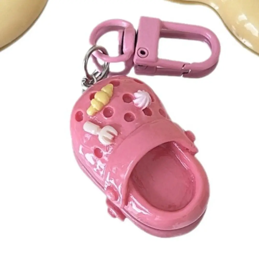 Mini 3D Crocs Key Chain Cute Fun Simulation Slippers Hanging Keychain Creative Fashion Backpack Accessories Girlfriends