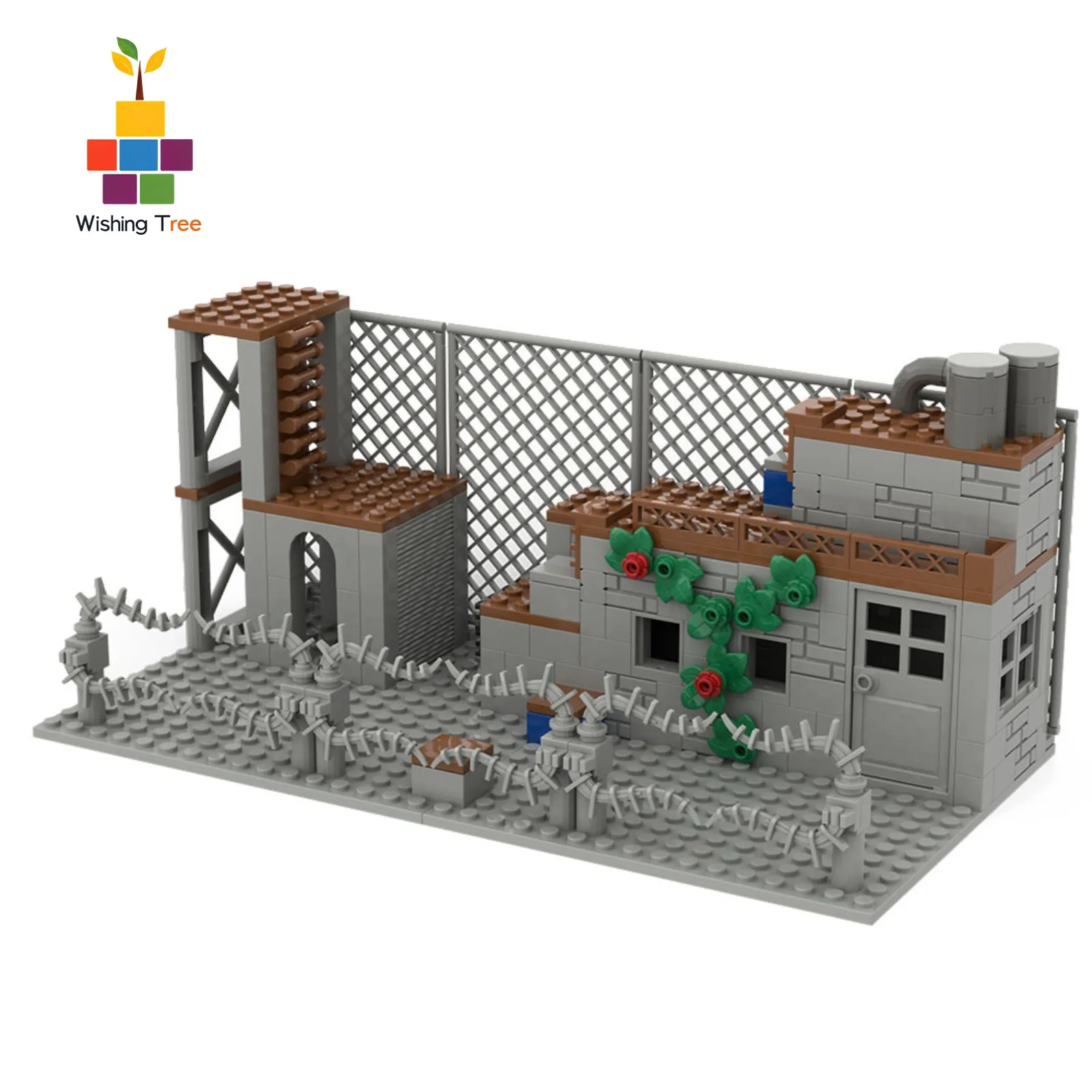 

Military Theme Building Blocks Small Bricks DIY Scene Model Transport Warehouse Base