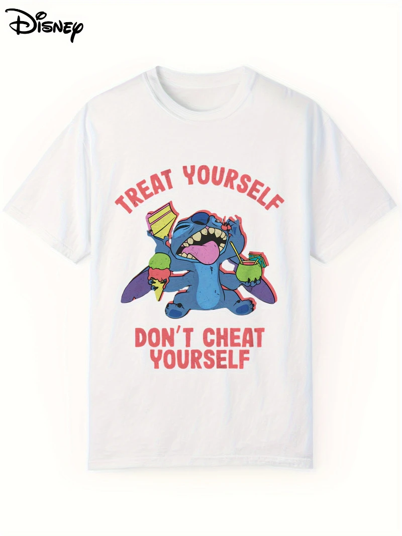 

Disney Stitch T-Shirt Women Men Fashion Casual Summer Crew Neck Short Sleeve Sports Loose Top