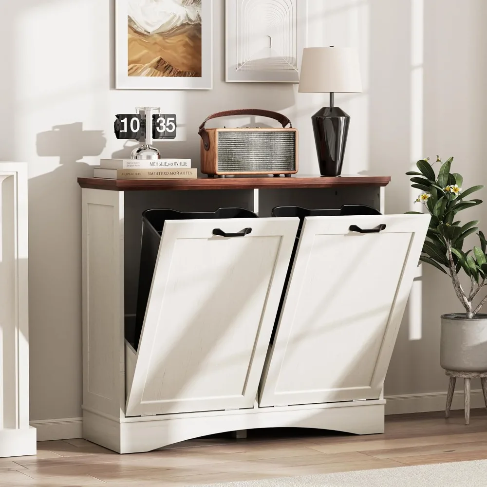 Double Tilt Out Trash Can Cabinet Hidden Trash Can Cabinet for Kitchen