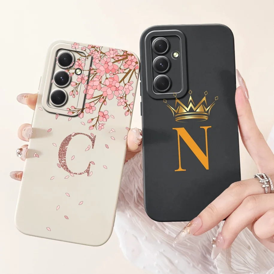 For Samsung Galaxy S24 FE Case SM-S721B Lovely Crown Letters Silicone Phone Cover For Samsung S24FE Funda Lens Protection Bumper