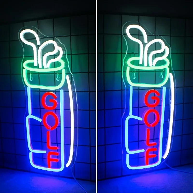 

Horseneon Golf Neon Sign Golf Neon Led Sign Creative Neon Lights Signs with USB Powered Golf Club Backdrop Lights Wall Hanging