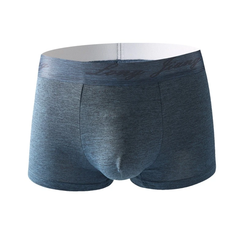

Cotton Boxers for Men Breathable Slim Fit High Elastic Mid-rise Comfortable Underwear Youth Fashion Bulge Boxy Trunks Daily Wear