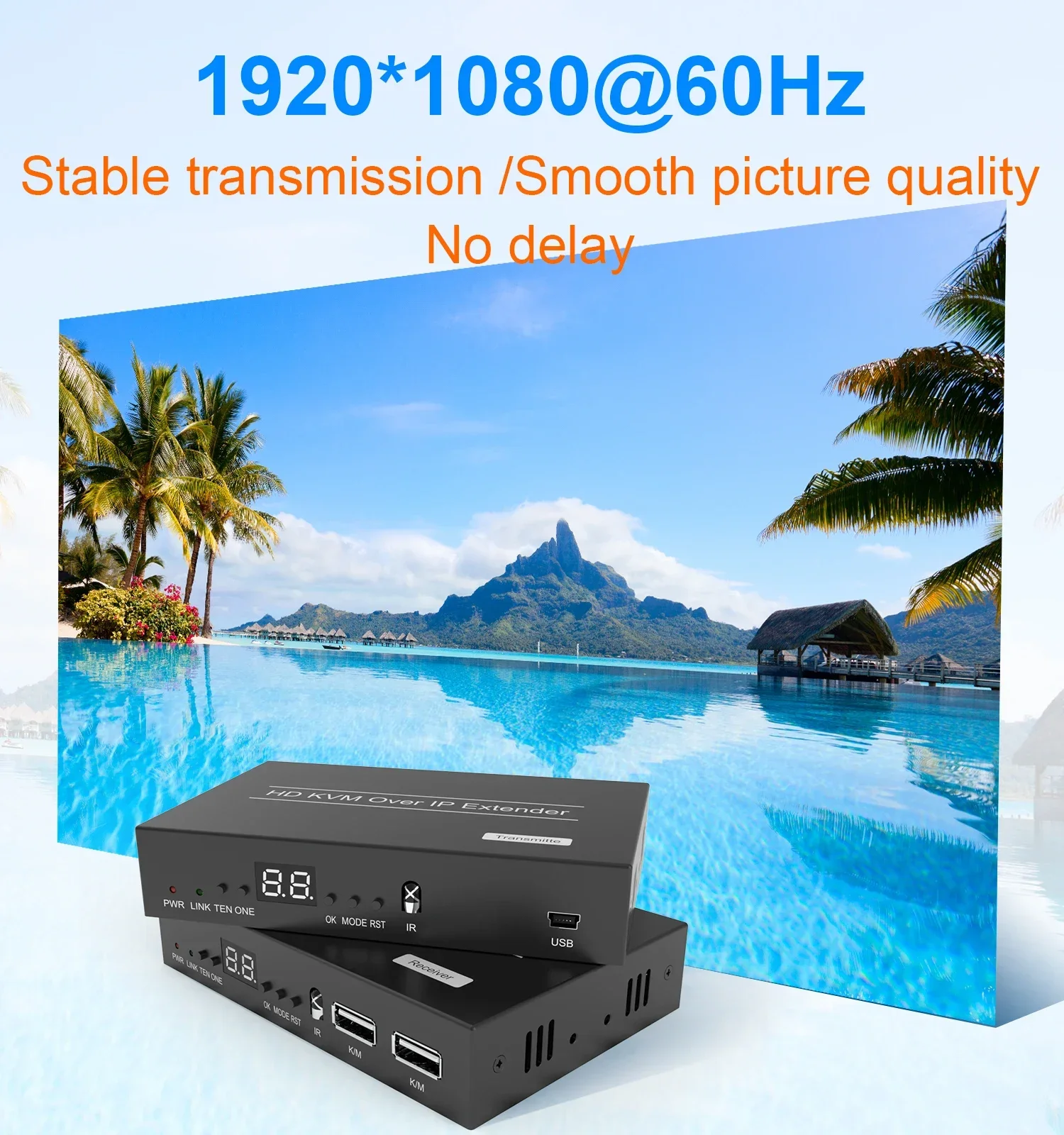 150M POE HDMI 1080P KVM Extender Over TCP/IP Cat5e/6  Support One To Many/Many To Many/Many To One /with Loopout KVM IR Control