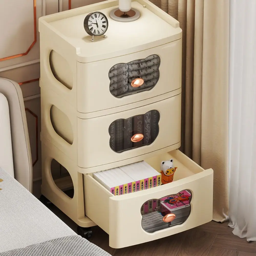 New Multi-Layer Drawer Storage Cart Movable Design Sliding Drawers Storage Cabinet Wheeled Base Storage Rack Snack Storage