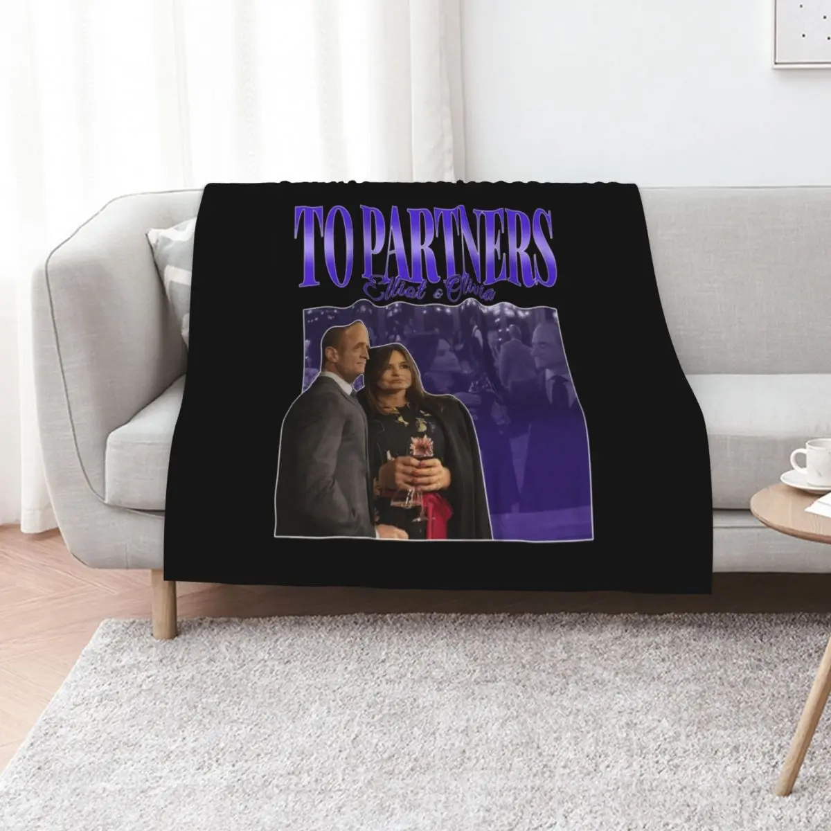 To Partners EO Bensler Olivia Benson Elliot Stabler 90s Inspired Vintage Homage Classic . Throw Blanket Weighted Blankets