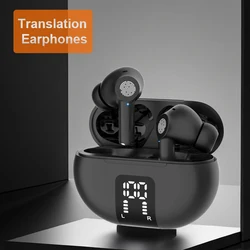 Wireless Translator Earbuds BT Headphones Ear Buds with Microphones Charging Case Support Real-time Translation in 144 Languages