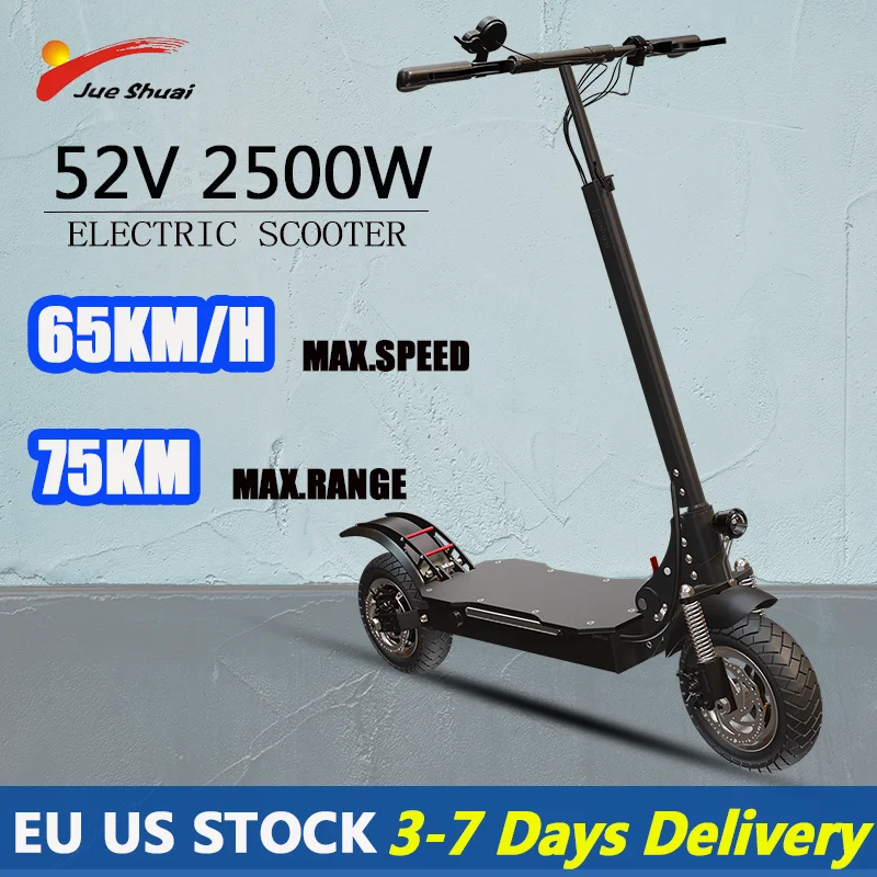 

52V 1600W/2500W X750 Electric Scooter 65KM/H Fast Speed 75KM Long Range E Scooter 40° Climbing Angle Trottinettes électriques