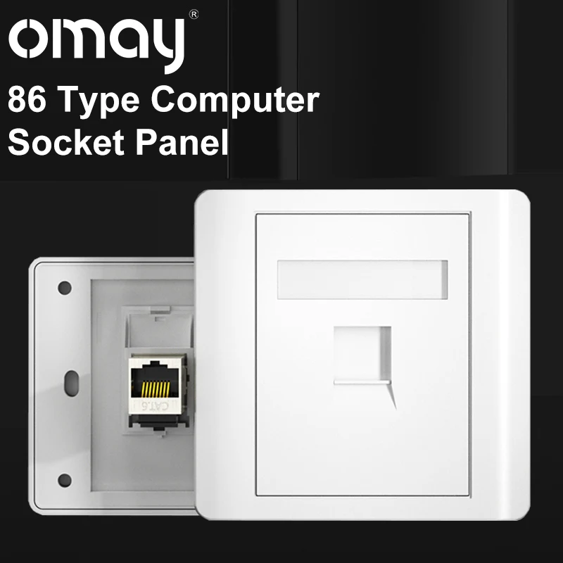 Panel de toma de ordenador tipo 86, módulo de red CAT6, conector RJ45, interfaz de Cable, interruptor de pared de salida