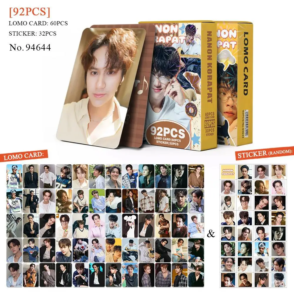 

Набор из 92 фотокарточек Nanon Korapat LOMO HD с мини-наклейками: коллекция для фанатов тайских звезд-айдолов
