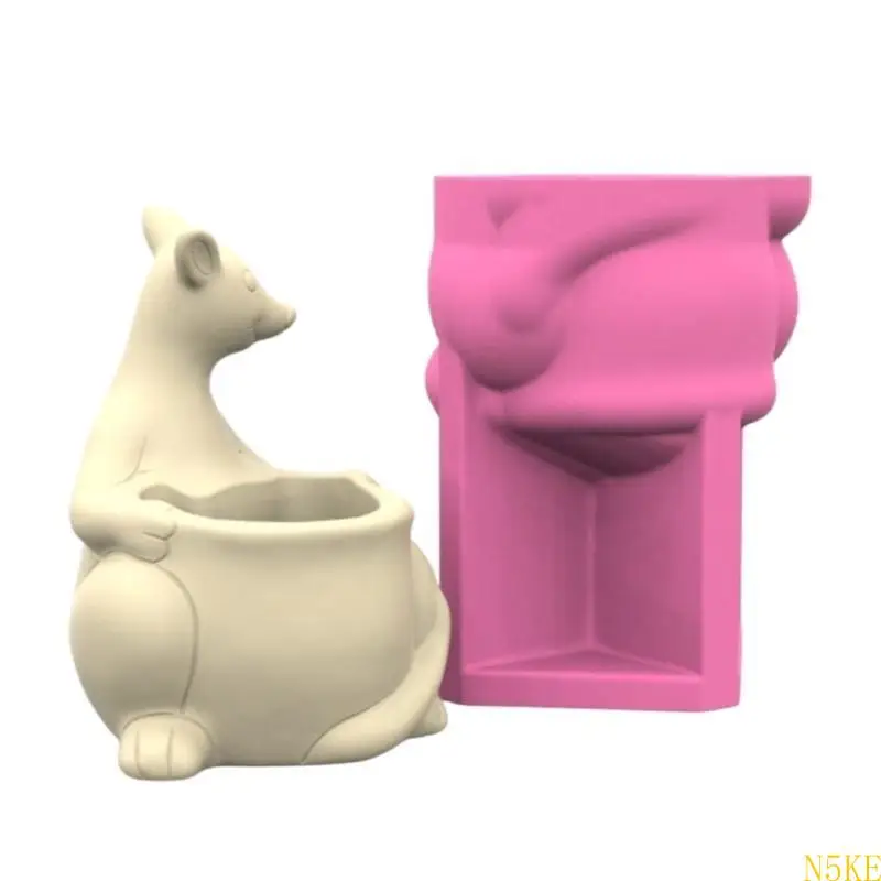 

N5KE Silicone Flower Pots Mold Kangaroos Planter Mold Vase Molds Suitable for Home Decoration Craft Projects