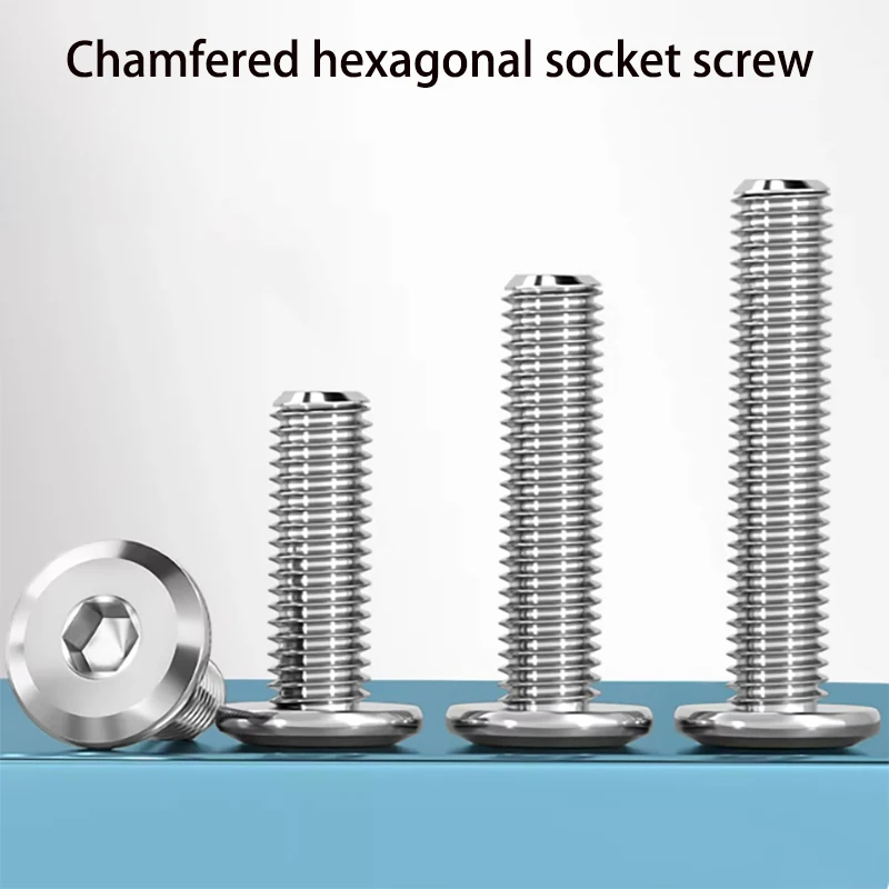 

304 stainless steel chamfered hexagon socket screws M2.5 M3 M4 M5 M6 beveled edge furniture screws connecting bolts