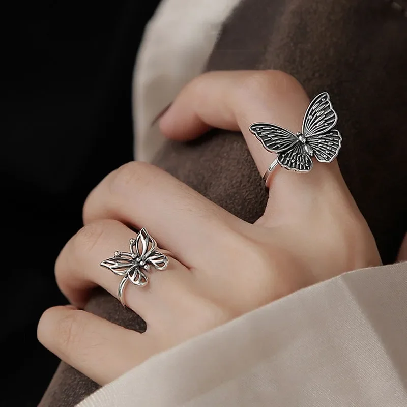 Vintage Sliver Color Butterfly Women Girls Retro Ladies Fashion Female Minimalist Jewelry Gift 2023 New Custom Jewelry