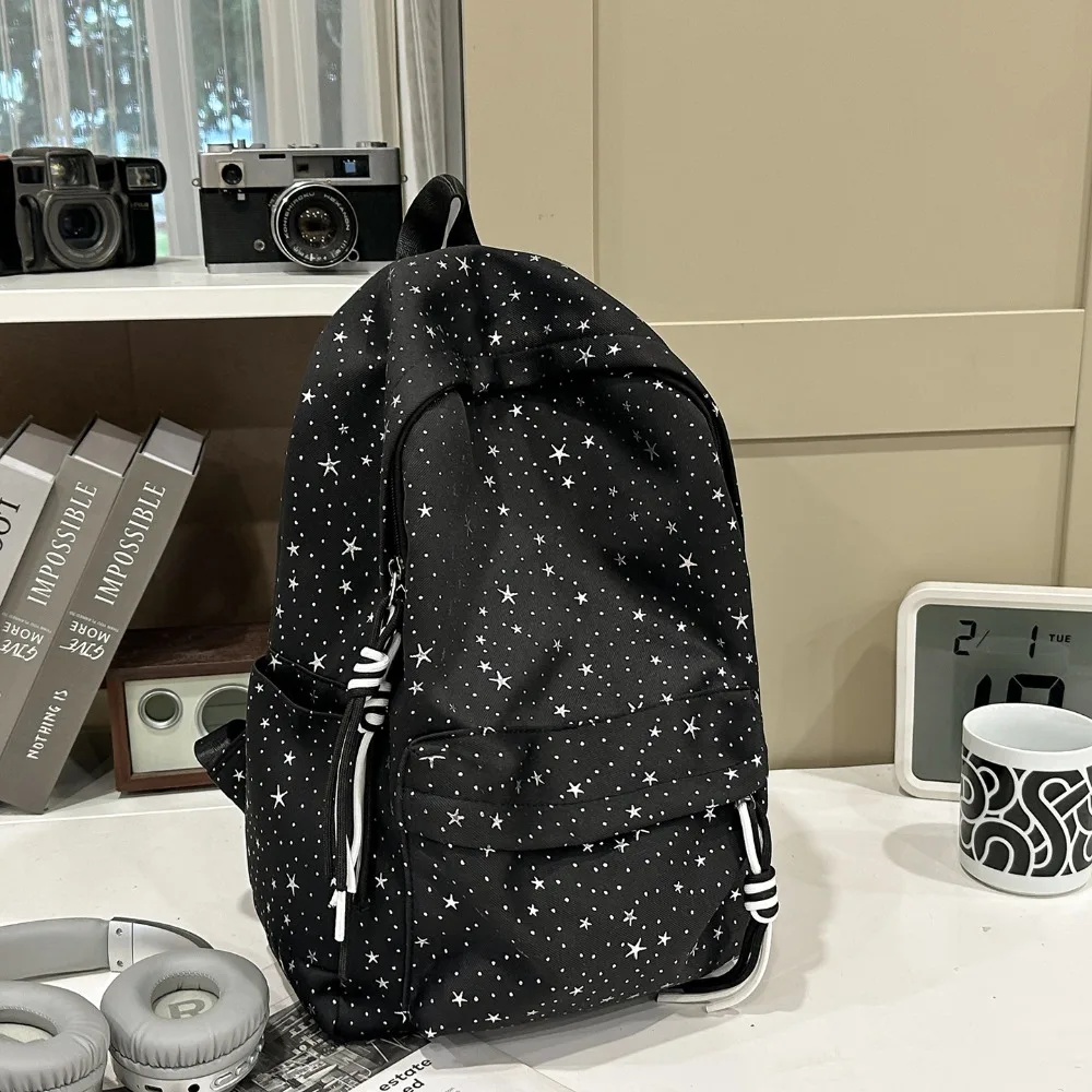 

Student Versatile Personalized Capacity Solid Color Baby's Breath Backpack High Value Wear-resistant Schoolbag Multi-functional