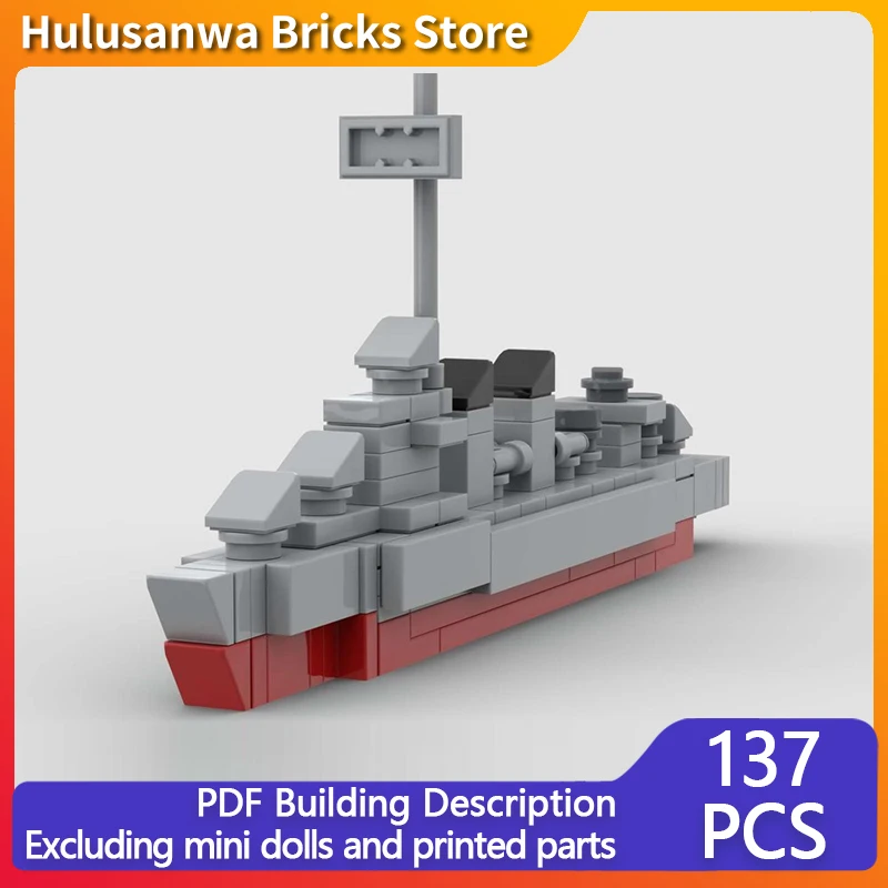 USS Benson WW2 Model Kapal Militer MOC Batu Bata Bangunan Peralatan Perang Teknologi Modular Hadiah Liburan Rakitan Mainan Anak-anak