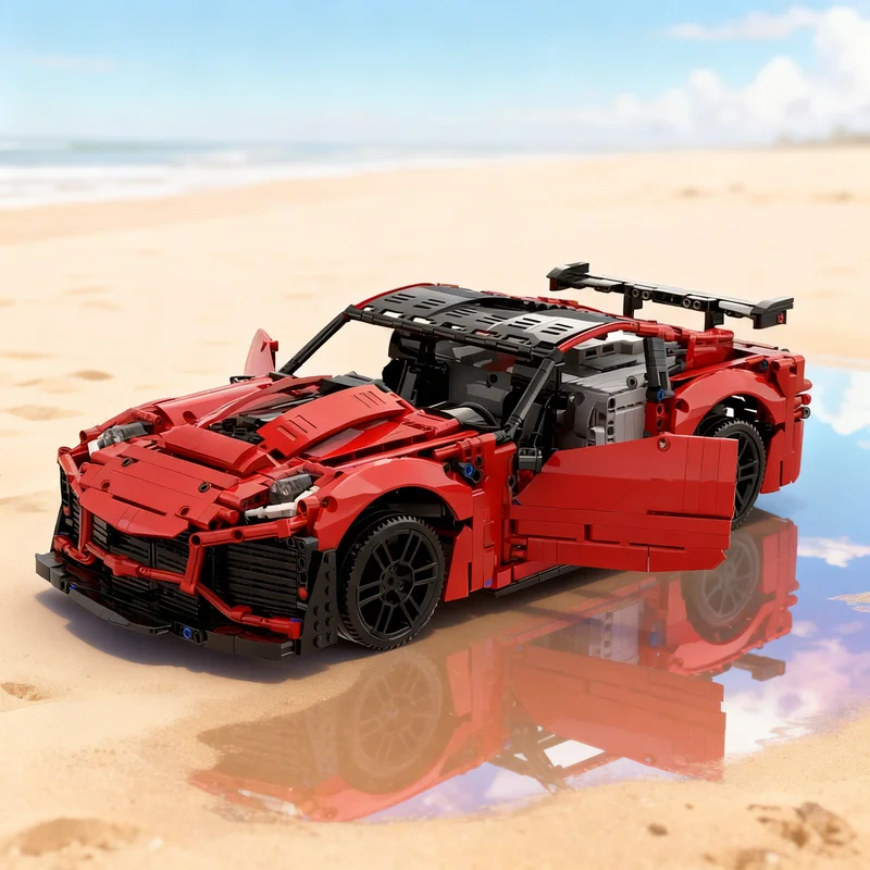 

2317pcs MOC Corvette C7 ZR1 1 10 Powered Up Technical Model Building blocks Construction Christmas gifts toy creative DIY idea