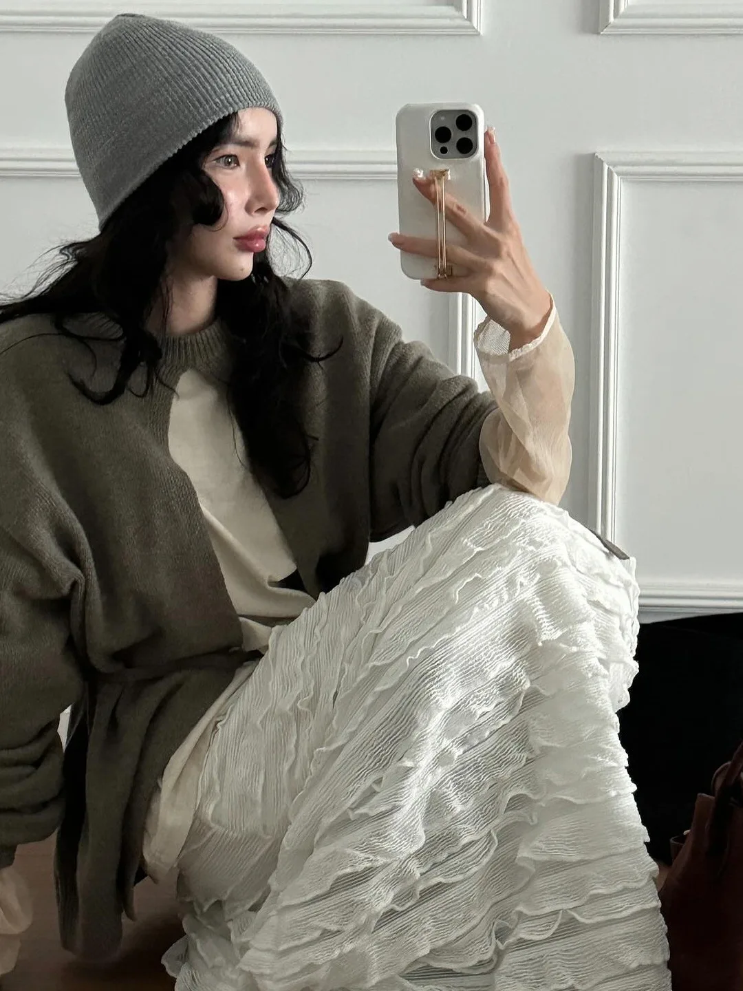 Sweter Rajut Wanita Serbaguna Modis, Outerwear Berikat Pinggang, Musim Gugur Musim Dingin, Produk Terbaru, Nuansa Mewah, Chic, dan Elegan