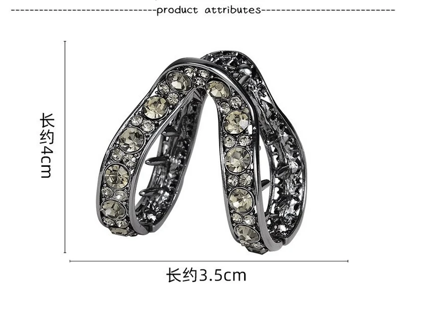 مقاطع الشعر مخلب عالية ذيل حصان على شكل حرف V انتزاع كليب تحديد قطعة أثرية عودة رئيس اللحم مشبك شعر الراقية حجر الراين كليب غطاء الرأس