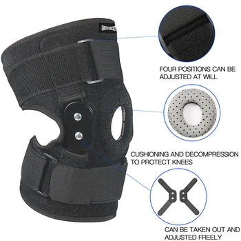 1PC Adjustable Hinged Knee Brace Knee Support Wrap for Meniscus Tear Patellar Tendon Support, Pain Relief Strains, Sprains etc.