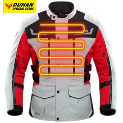 DUHAN Cold-proof Motorcycle Heating Jacket Men Winter Waterproof Warm Moto Cycling Chaqueta Reflective Detachable Inner Liner