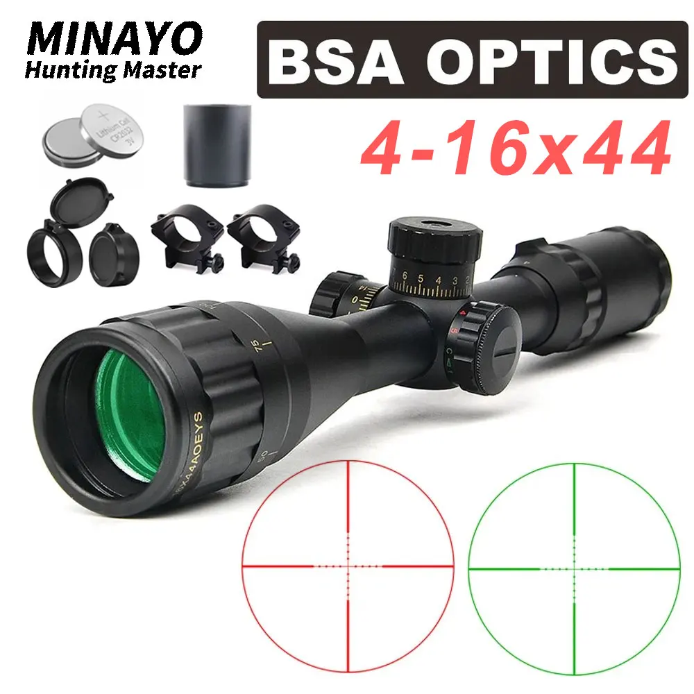 BSA OPTICS 4-16x44 ST Tactical Optic Sight Green Red Illuminated