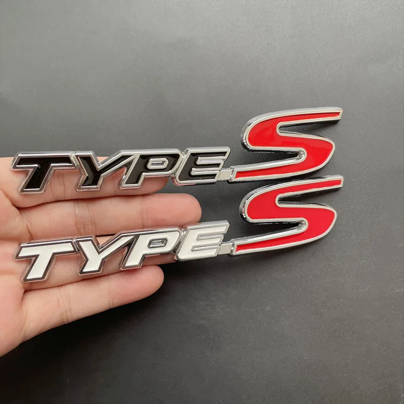 3D Metal Types Type S Logo Letters Car Trunk Badge Decal For Honda Fit City Civic Accord Type S Emblem Sticker Accessories