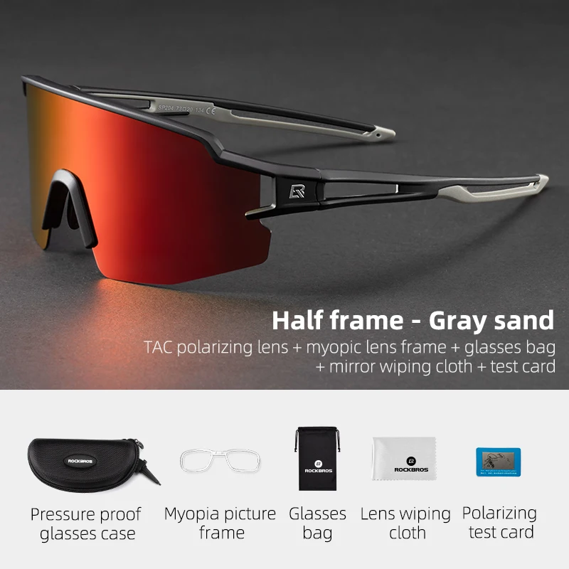 ROCKBROS Fahrradbrille mit Myopierahmen, polarisierte Len, Fahrradbrille, UV400, Outdoor-Sport, MTB, Rennrad, Sonnenbrille 3
