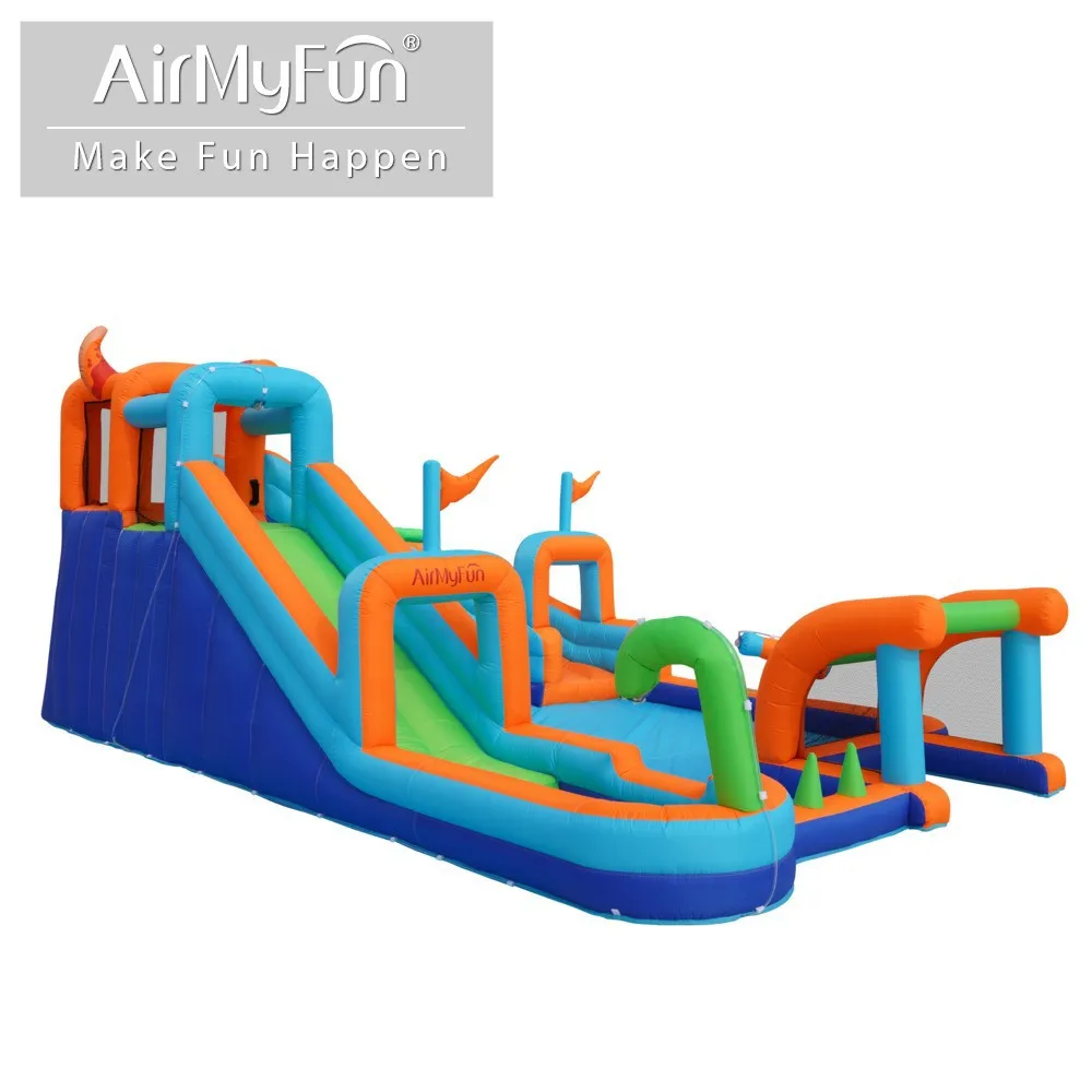 AMF Opblaasbare waterglijbaan voor kinderen Mini Bounce House Home Opblaasbare glijbaan Speelwater Opblaasbaar kasteel Indoor Wave Pool