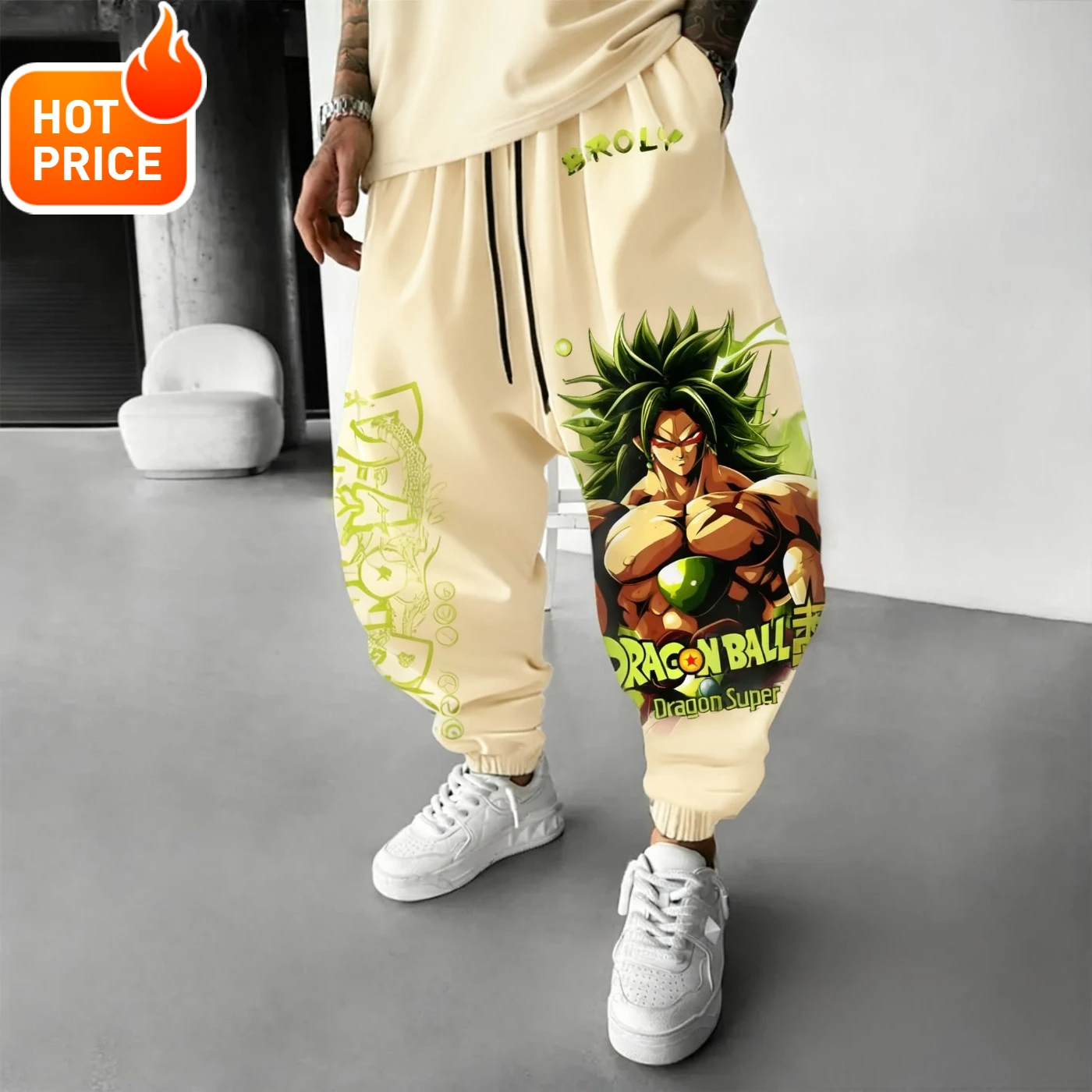 

Dragon Ball Super Saiyan Harajuku Men's Winter Sports Pants Streetwear Women's Casual Sports Tapered Sweatpants Unisex Bottom