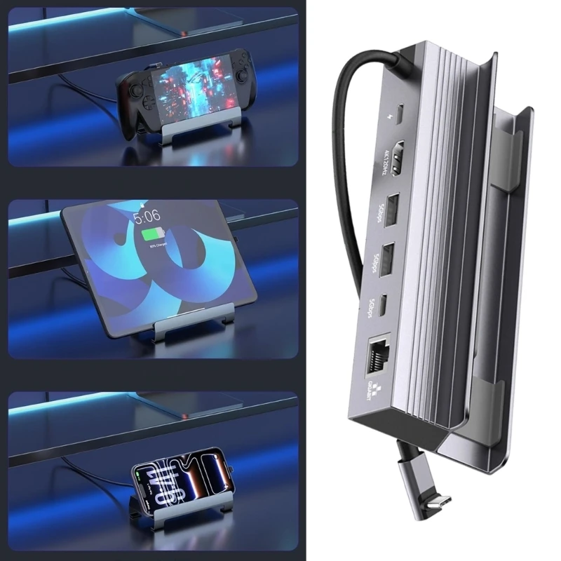 

Aluminum USB C Hubs With 4K 120Hz Support 3 USB Port And Gigabit LAN For Gaming And Office Use F19E