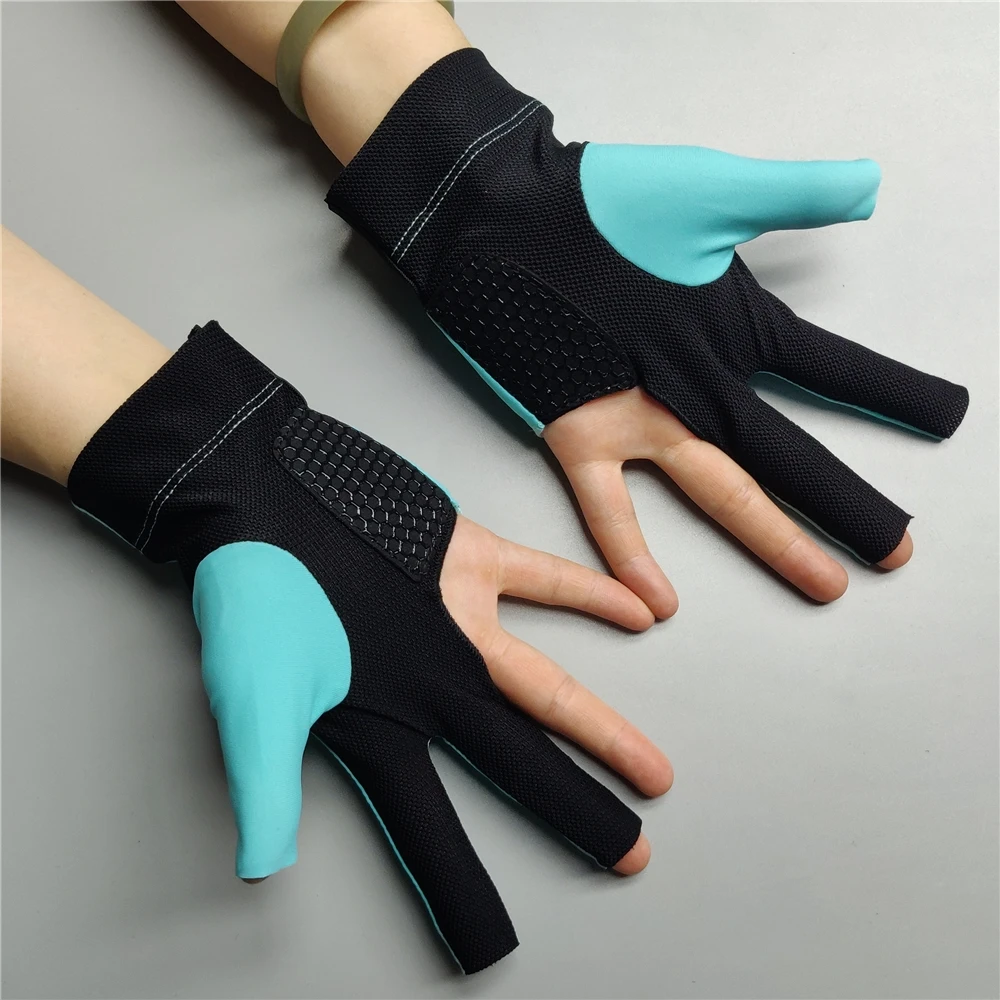 Billiard Glove Left Right Hand SPR GL Medium Large M/L Pool Carom 3 Fingers SKY BLUE COLOUR Pro Snooker & Billiard Accessories