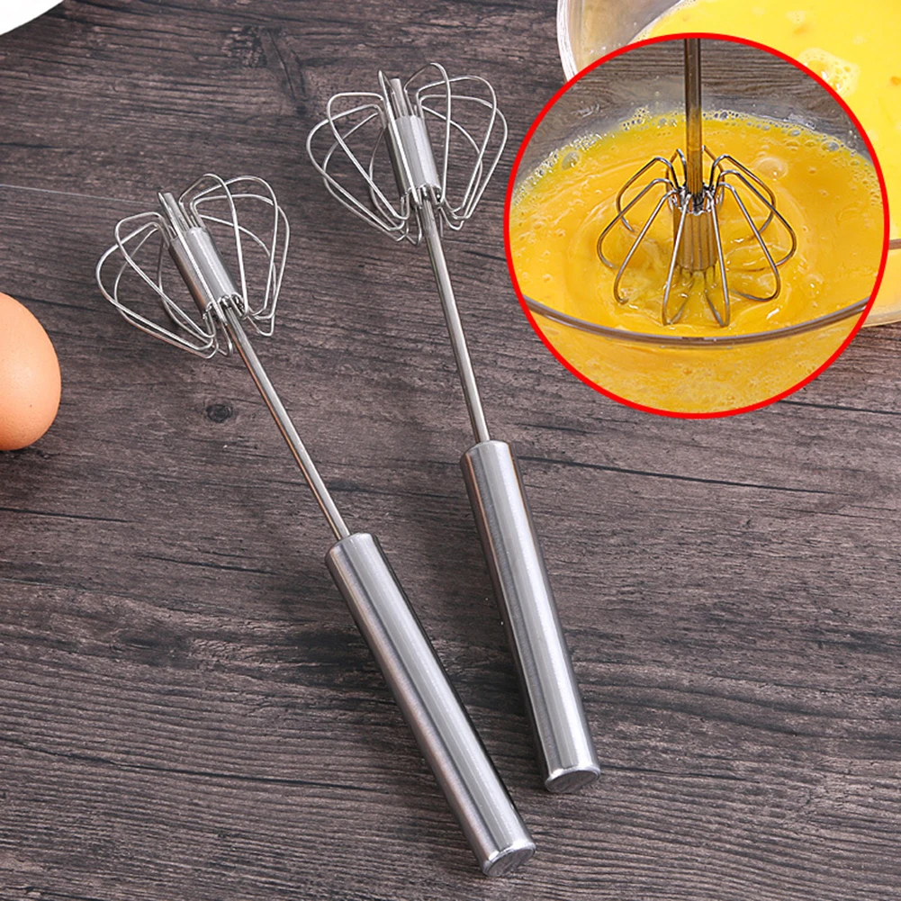 Stainless Steel Egg Beater,Durable Semi-Automatic Mixer For Effortless Egg Cream Mixing Stirring And Beating For Kitchen Baking
