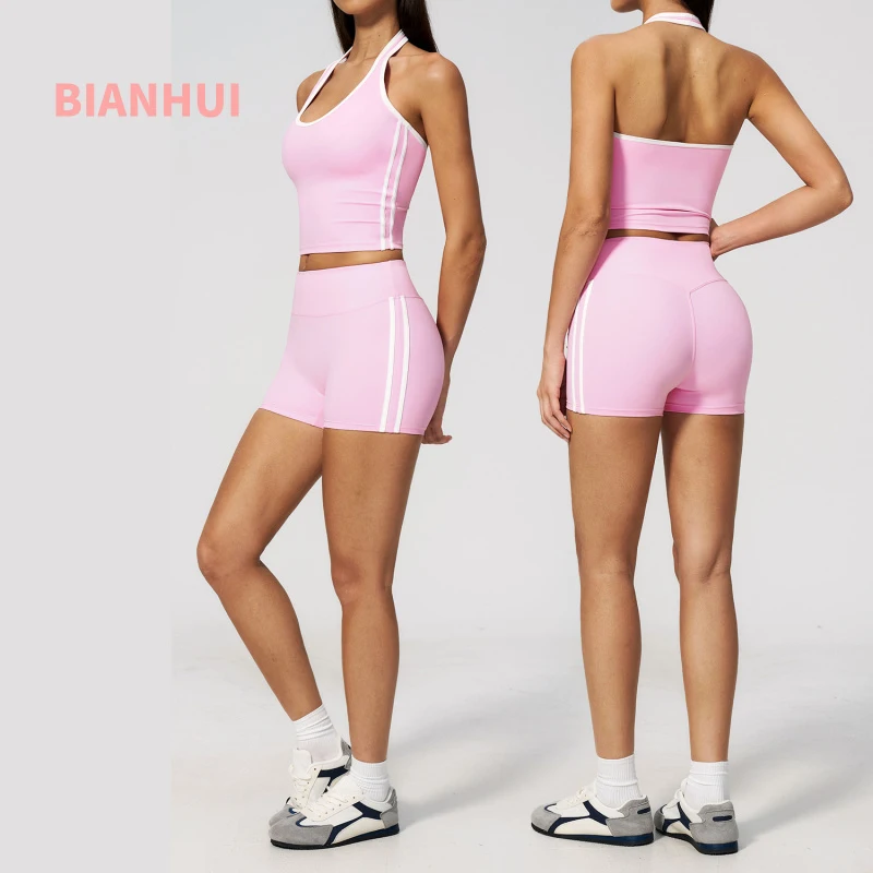 Vest Gym Suit Nude Feel Yoga Set Breathable Slim-fitting Pilates Training Woman Sports Sets Women's 2-Piece Sets Athletic Wear