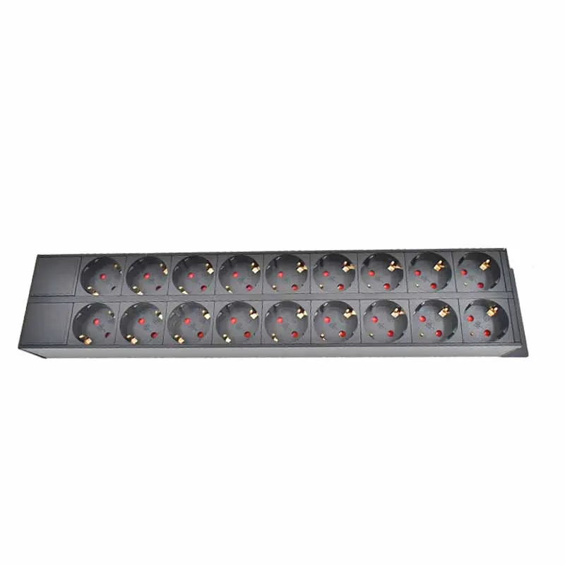 PDU power board distribution unit cabinet 4-24 AC German socket double break switch aluminum alloy shell C14 port